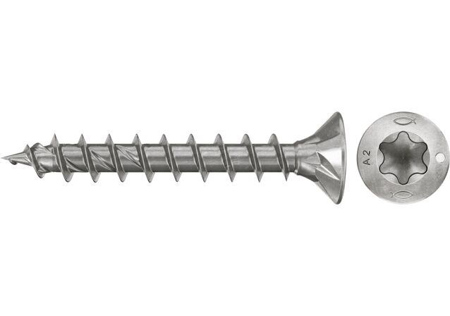 Produktbild: "fischer Spanplattenschraube PowerFast FPF II CTF 3,5 x 35 A2 200, Senkkopf, TX Antrieb, Vollgewinde, Edelstahl A2, 200 Stück"