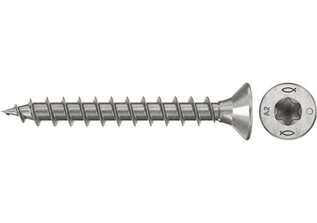 Produktbild: "fischer Spanplattenschraube PowerFast FPF II CTF 3,0 x 20 A2 200, Senkkopf, TX Antrieb, Vollgewinde, Edelstahl A2, 200 Stück"