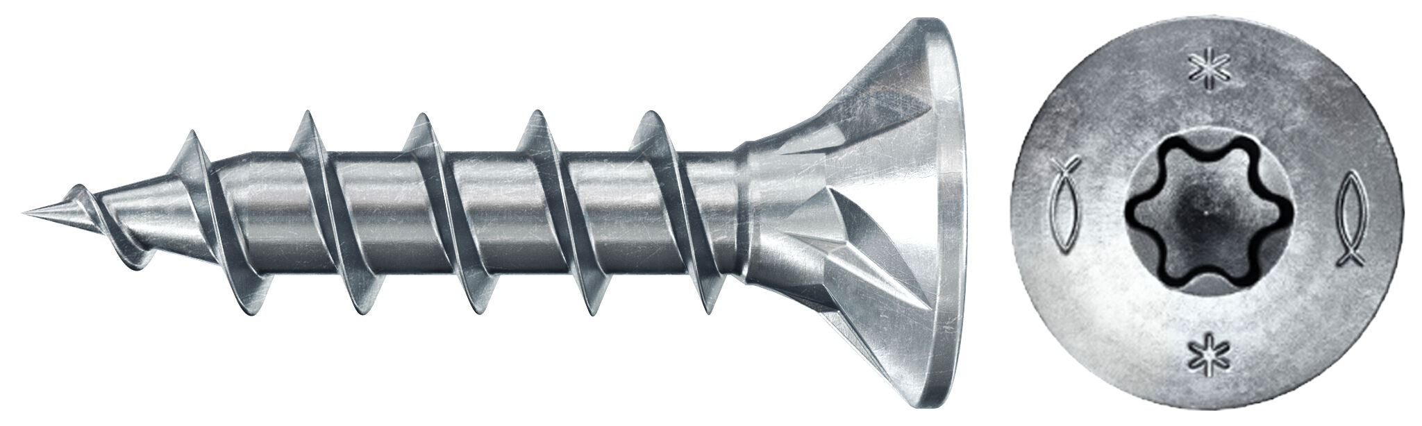 Product Picture: "fischer PowerFast FPF II CTF 4,5X25 BC 200 uppokantaruuvi TX tähtisyvennyksellä ja täyskierteellä, sininen sinkitys."