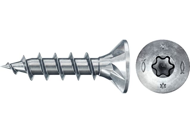 Produktbild: "fischer Spanplattenschraube PowerFast FPF II CTF 4,5 x 20 BC 500, Senkkopf, TX Antrieb, Vollgewinde, blau passiviert, galvanisch verzinkt, 500 Stück"