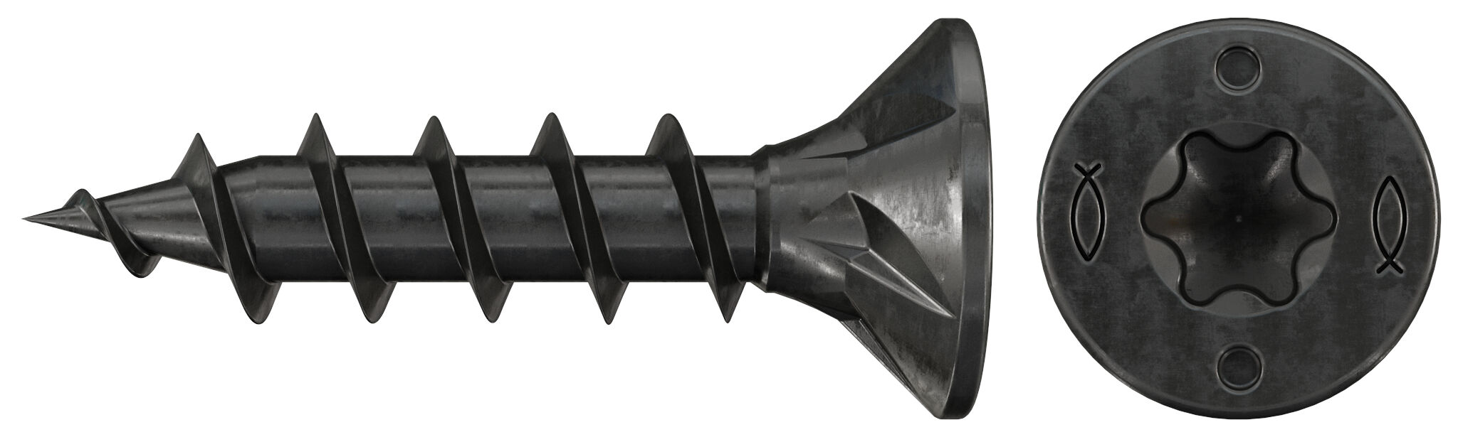 Product Picture: "Parafuso para aglomerado fischer PowerFast FPF II CTF 4,0 x 20 BLC 30, cabeça escareada, encaixe TX, rosca completa, zincado preto"