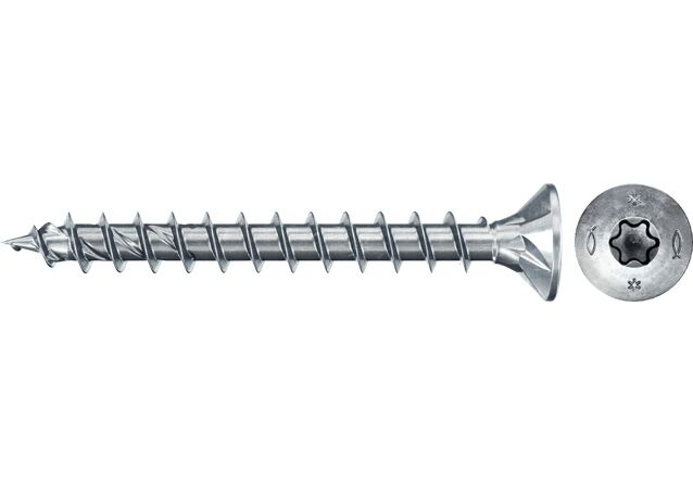 Product Picture: "Tornillos para madera fischer PowerFast II CTF 4,5x45 BC con cabeza avellanada, rosca total y engarce TX (500 uds.)"