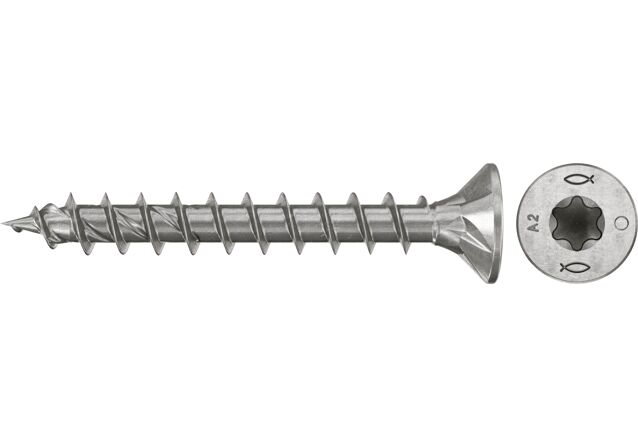 Produktbild: "fischer Spanplattenschraube PowerFast FPF II CTF 4,5 x 30 A2 200, Senkkopf, TX Antrieb, Vollgewinde, Edelstahl A2, 200 Stück"