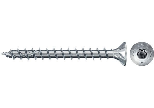 Produktbild: "fischer Spanplattenschraube PowerFast FPF II CTF 4,0 x 35 BC 50, Senkkopf, TX Antrieb, Vollgewinde, blau passiviert, galvanisch verzinkt, 50 Stück"