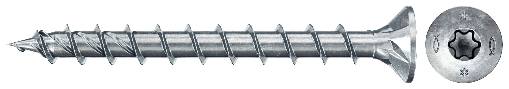 Product Picture: "fischer spaanplaatschroef PowerFast II 6,0x60 TX verzonken kop voldraad blauw verzinkt (200)"