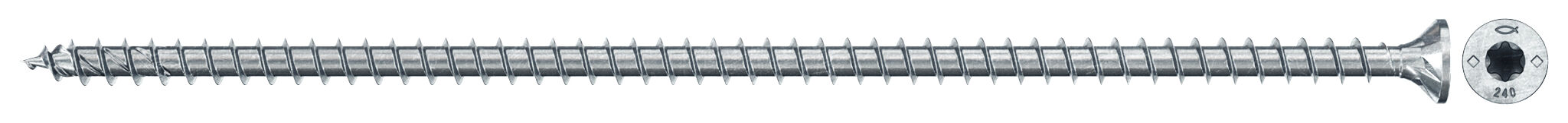 Produktbild: "fischer Vollgewindeschraube PowerFull II CTF 8,0 x 260 BC 50 Senkkopf mit Innenstern TX Vollgewinde galvanisch verzinkt, blau passiviert"