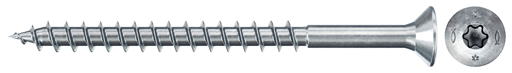 Product Picture: "fischer PowerFast FPF II CTP 3.0 x 40 BC 200 countersunk head TX star recess partial thread blue zinc plated"