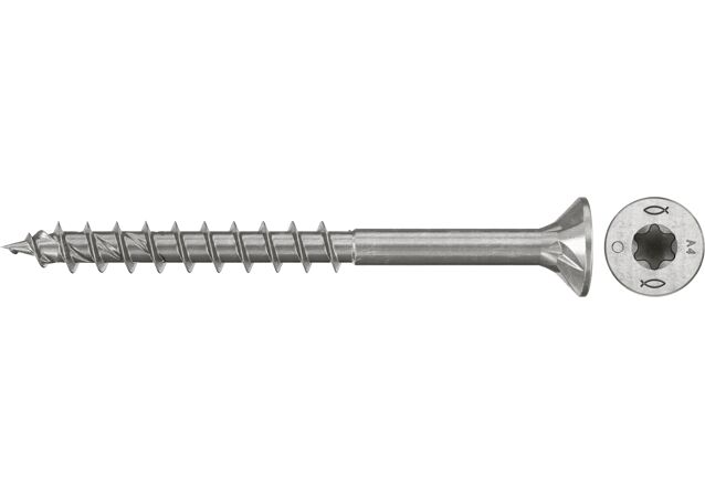 Produktbild: "fischer Spanplattenschraube PowerFast FPF II CTP 4,5 x 70 A4 100, Senkkopf, TX Antrieb, Teilgewinde, Edelstahl A4, 100 Stück"