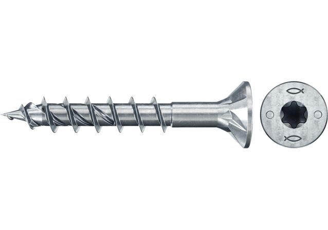 Product Picture: "Tornillos para madera fischer PowerFast II CTP 5x35 BC con cabeza avellanada, rosca parcial y engarce TX (200 uds.)"