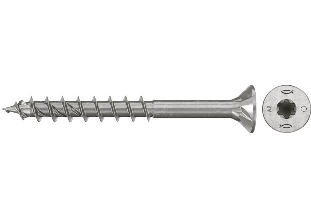 Produktbild: "fischer Spanplattenschraube PowerFast FPF II CTP 5,0 x 45 A2 200, Senkkopf, TX Antrieb, Teilgewinde, Edelstahl A2, 200 Stück"