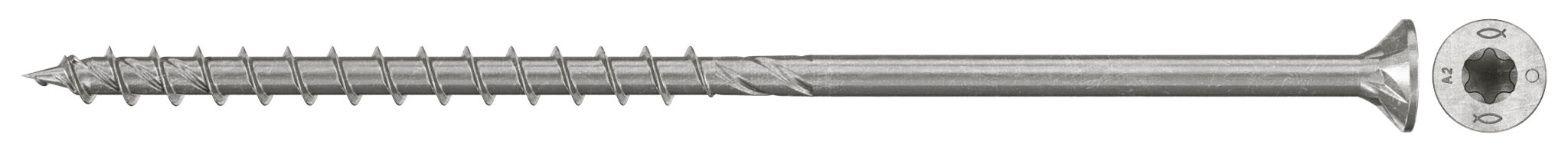 Obrázek výrobku: "fischer PowerFast FPF II CTP 6,0x160 A2 100, zápustná hlava nerez A2 částečný závit drážka TX"