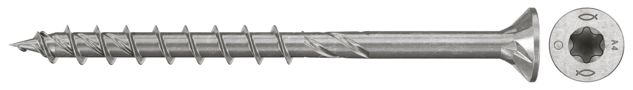 Obrázek výrobku: "fischer PowerFast FPF II CTP 6,0x50 A4 100 zápustná hlava s drážkou TX, částečný závit, nerez A4"