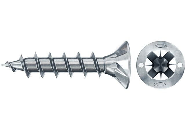 Produktbild: "fischer Spanplattenschraube PowerFast FPF II CZF 3,5 x 16 BC 200, Senkkopf, PZ Antrieb, Vollgewinde, blau passiviert, galvanisch verzinkt, 200 Stück"