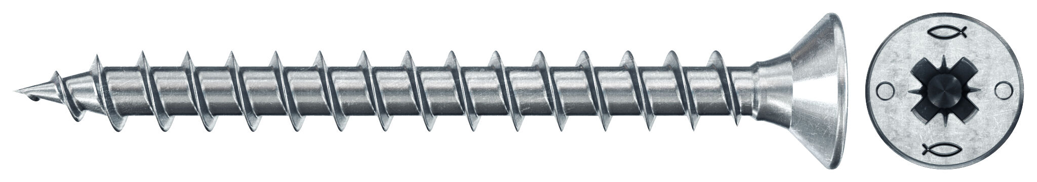 Produktbild: "fischer PowerFast FPF II CZF 3,0 x 25 BC 1000 Senkkopf mit Kreuzschlitz PZ Vollgewinde galvanisch verzinkt, blau passiviert"