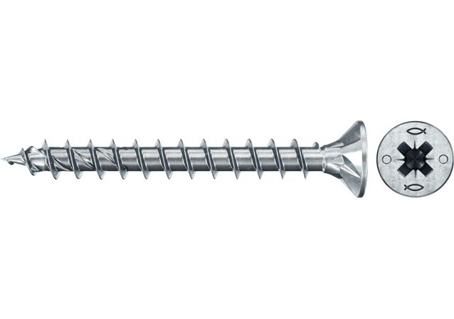 Produktbild: "fischer Spanplattenschraube PowerFast FPF II CZF 4,5 x 40 BC 200, Senkkopf, PZ Antrieb, Vollgewinde, blau passiviert, galvanisch verzinkt, 200 Stück"