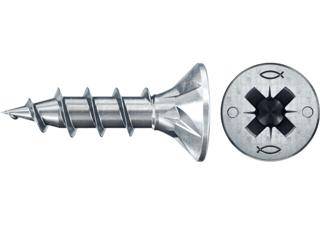 Produktbild: "fischer Spanplattenschraube PowerFast FPF II CZF 4,0 x 16 BC 1000, Senkkopf, PZ Antrieb, Vollgewinde, blau passiviert, galvanisch verzinkt, 1000 Stück"
