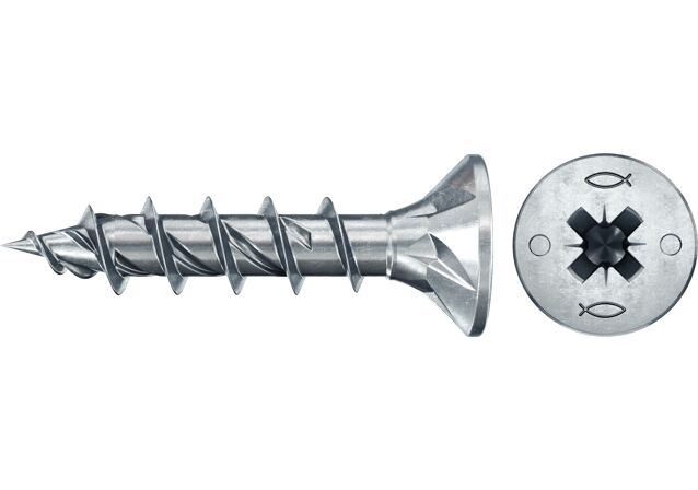 Produktbild: "fischer Spanplattenschraube PowerFast FPF II CZF 5,0 x 20 BC 50, Senkkopf, PZ Antrieb, Vollgewinde, blau passiviert, galvanisch verzinkt, 50 Stück"