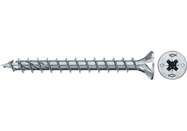 Product Picture: "Tornillo de aglomerado fischer PowerFast II CZF 5x45 BC con cabeza avellanada, rosca total y engarce PZ (200 uds.)"