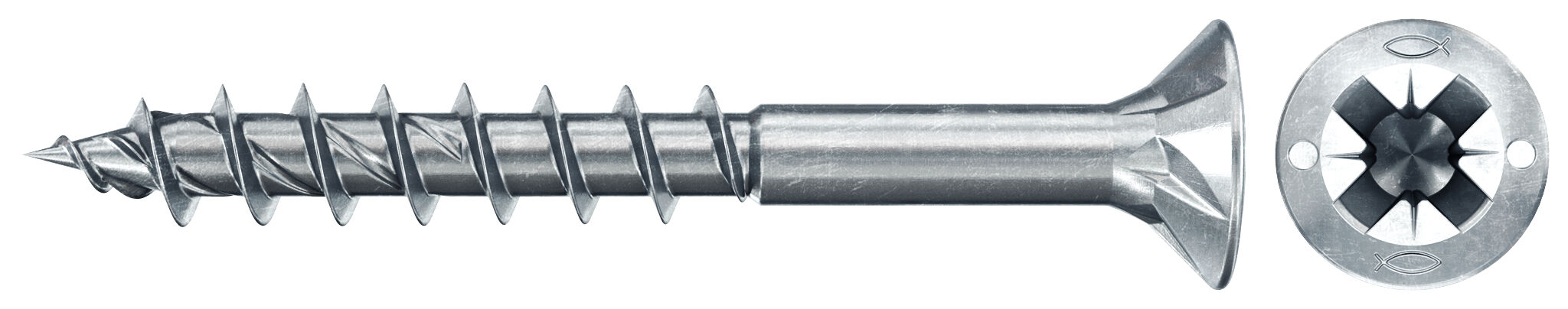 Product Picture: &quot;fischer spaanplaatschroef PowerFast II 3,5x40 PZ verzonken kop deeldraad blauw verzinkt (20)&quot;