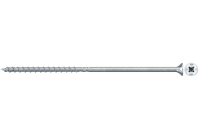Produktbild: "fischer Spanplattenschraube PowerFast FPF II CZP 6,0 x 300 BC 25, Senkkopf, PZ Antrieb, Teilgewinde, blau passiviert, galvanisch verzinkt, 25 Stück"
