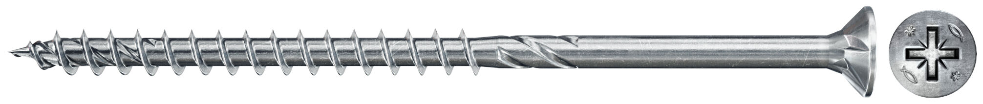 Product Picture: "fischer Chipboard screw PowerFast FPF II CZP 6.0 x 50 BC countersunk head PZ cross drive partial thread blue zinc plated"