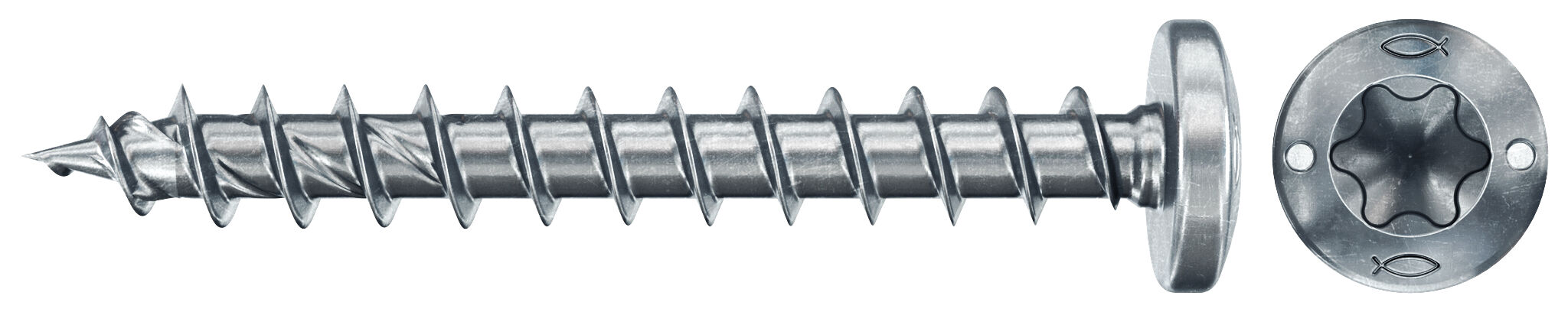 Obrázek výrobku: "fischer PowerFast FPF II PTF 3,5x30 BC 200 plochá hlava bílý zinek celý závit drážka TX"