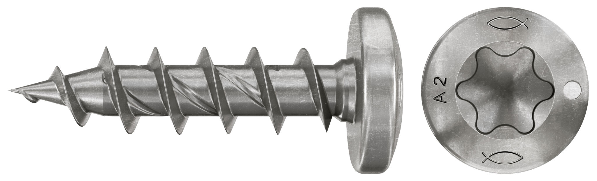 Product Picture: "fischer chipboard screw PowerFast FPF II PTF 3.5 x 20 A2 200, pan head, TX recess drive, full thread, stainless steel A2"