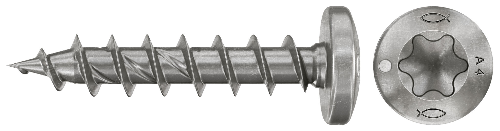 Product Picture: "fischer chipboard screw PowerFast FPF II PTF 3.5 x 30 A4 200, pan head, TX recess drive, full thread, stainless steel A4"