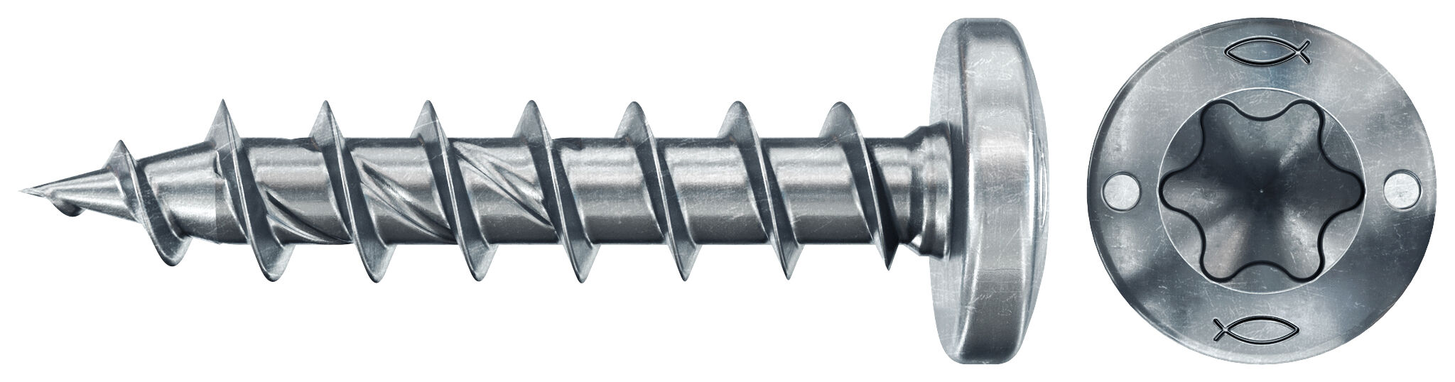 Product Picture: "fischer PowerFast FPF II PTF 3.0 x 25 BC 200 pan head TX star recess full thread blue zinc plated"