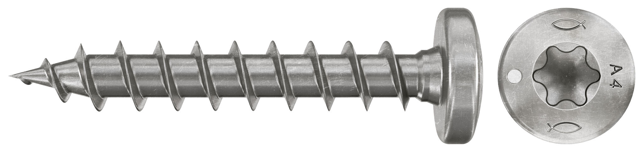 Product Picture: "fischer chipboard screw PowerFast FPF II PTF 3.0 x 16 A4 200, pan head, TX recess drive, full thread, stainless steel A4"