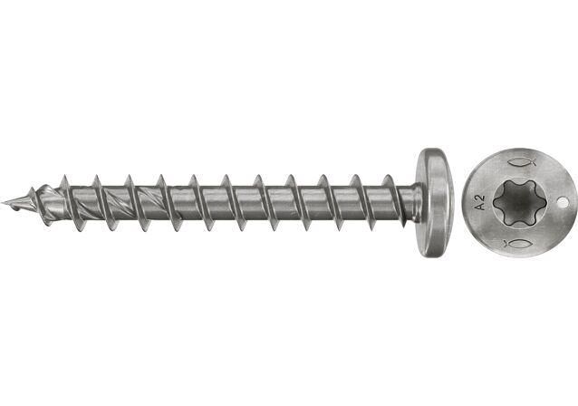 Produktbild: "fischer Spanplattenschraube PowerFast FPF II PTF 4,5 x 35 A2 200, Halbrundkopf, TX Antrieb, Vollgewinde, Edelstahl A2, 200 Stück"