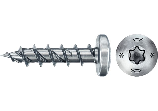 Produktbild: "fischer Spanplattenschraube PowerFast FPF II PTF 5,0 x 30 BC 200, Halbrundkopf, TX Antrieb, Vollgewinde, blau passiviert, galvanisch verzinkt, 200 Stück"