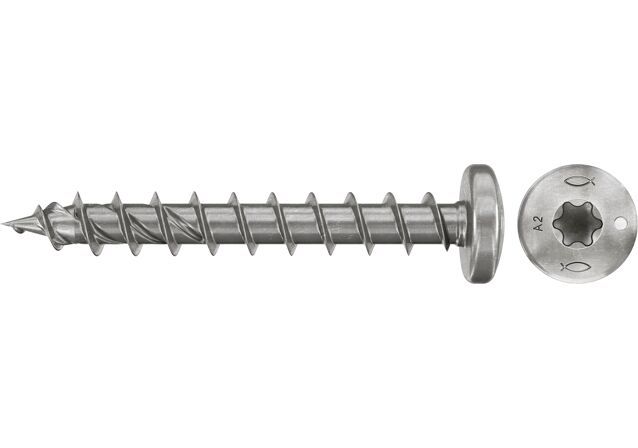 Produktbild: "fischer Spanplattenschraube PowerFast FPF II PTF 5,0 x 50 A2 50, Halbrundkopf, TX Antrieb, Vollgewinde, Edelstahl A2, 50 Stück"