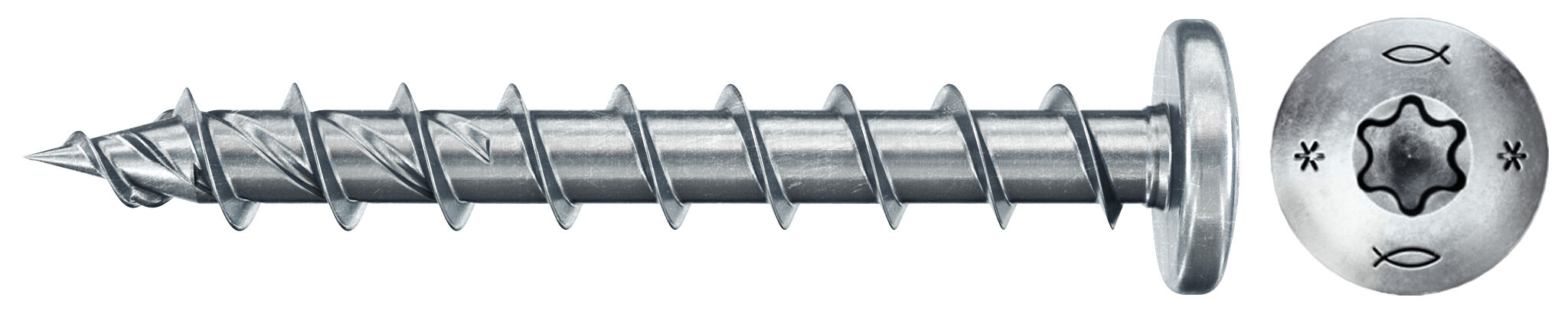 Product Picture: "fischer PowerFast FPF II PTF 6,0X60 BC 50 kupukantaruuvi TX tähtisyvennyksellä ja täyskierteellä, sininen sinkitys."