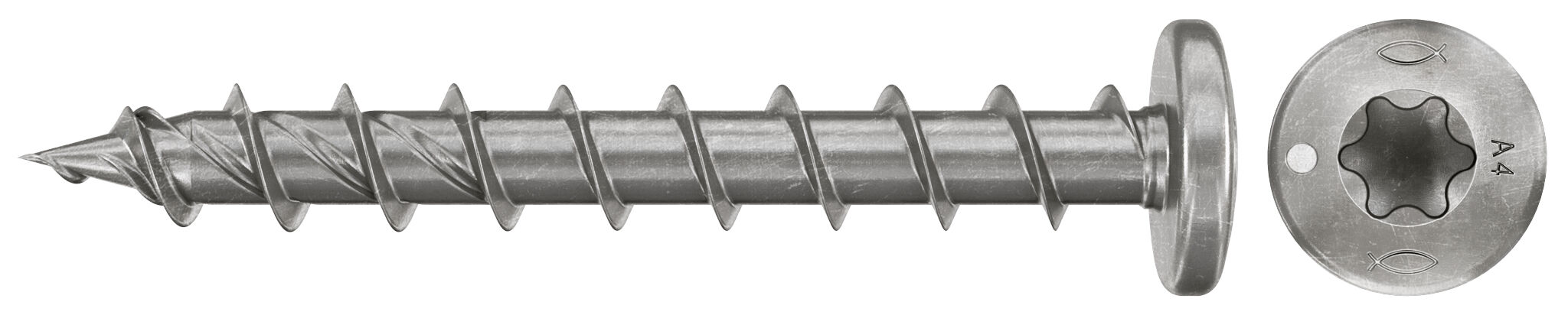 Product Picture: "fischer chipboard screw PowerFast FPF II PTF 6.0 x 40 A4 50, pan head, TX recess drive, full thread, stainless steel A4"