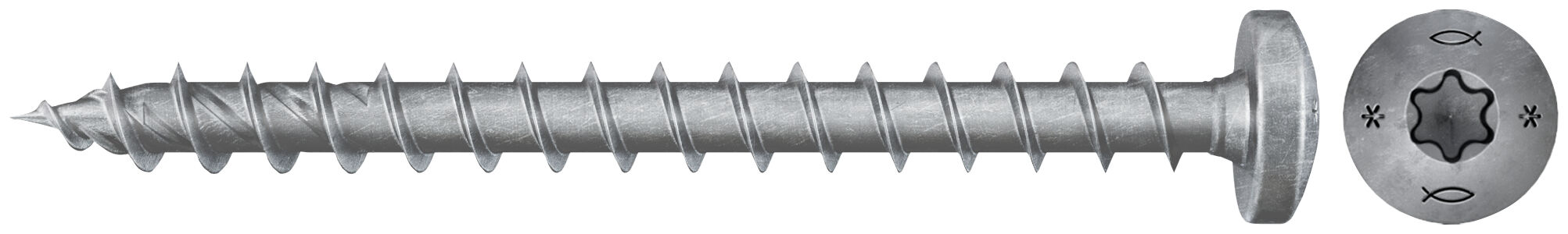 Product Picture: "fischer spaanplaatschroef PowerFast II PTF 4,5x30 TX bolkop voldraad bonus zink (200)"