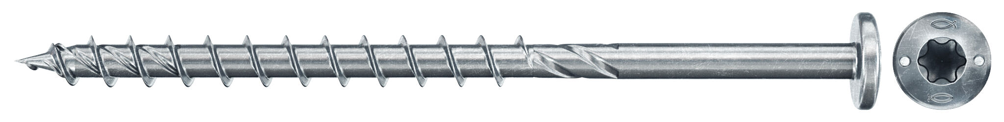 Product Picture: "fischer PowerFast FPF II PTP 6.0 x 100 BC 25 pan head TX star recess partial thread blue zinc plated"