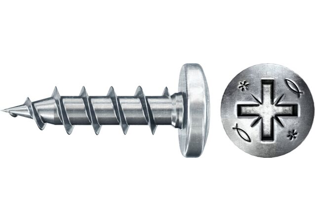 Product Picture: "Tornillo de aglomerado fischer PowerFast II PZF 3,5x20 BC con cabeza redonda, rosca completa y engarce PZ (200 uds.)"