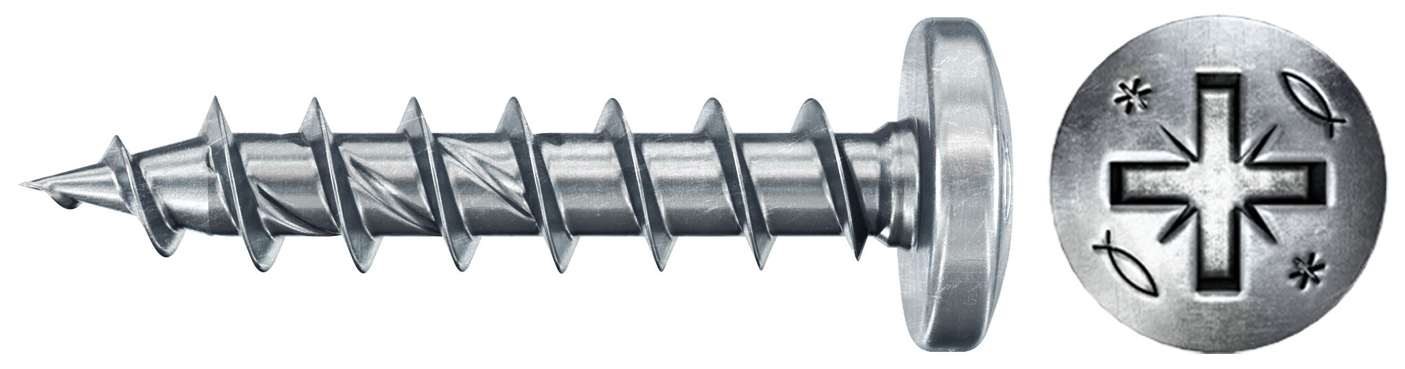 Product Picture: "fischer PowerFast FPF II PZF 3,0x25 BC 200 pan head PZ cross drive full thread blue zinc plated"