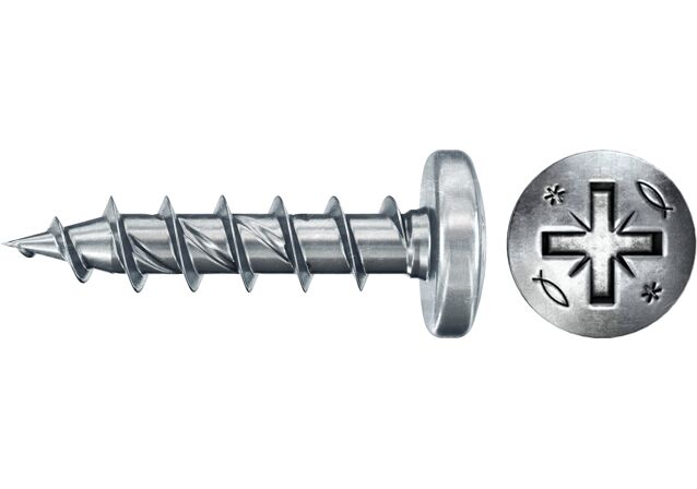 Product Picture: "Tornillo de aglomerado fischer PowerFast II PZF 4x25 BC con cabeza redonda, rosca completa y engarce PZ (200 uds.)"