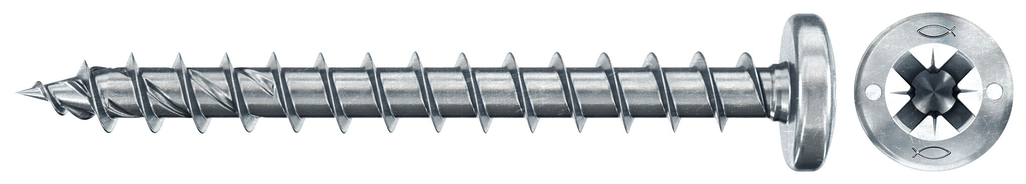 Product Picture: "fischer PowerFast FPF II PZF 4,0x45 BC 200 pan head PZ cross drive full thread blue zinc plated"