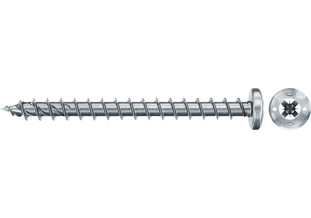 Produktbild: "fischer Spanplattenschraube PowerFast FPF II PZF 5,0 x 60 BC 100, Halbrundkopf, PZ Antrieb, Vollgewinde, blau passiviert, galvanisch verzinkt, 100 Stück"