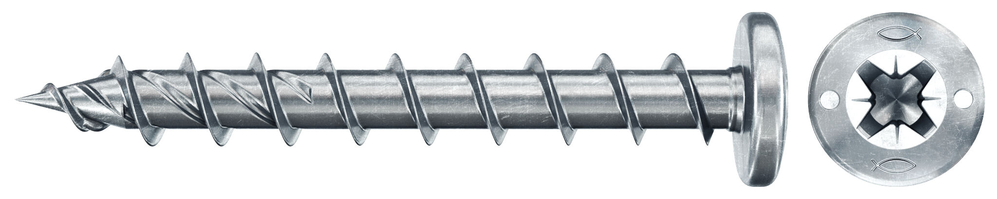 Product Picture: "fischer PowerFast FPF II PZF 6,0x60 BC 100 pan head PZ cross drive full thread blue zinc plated"