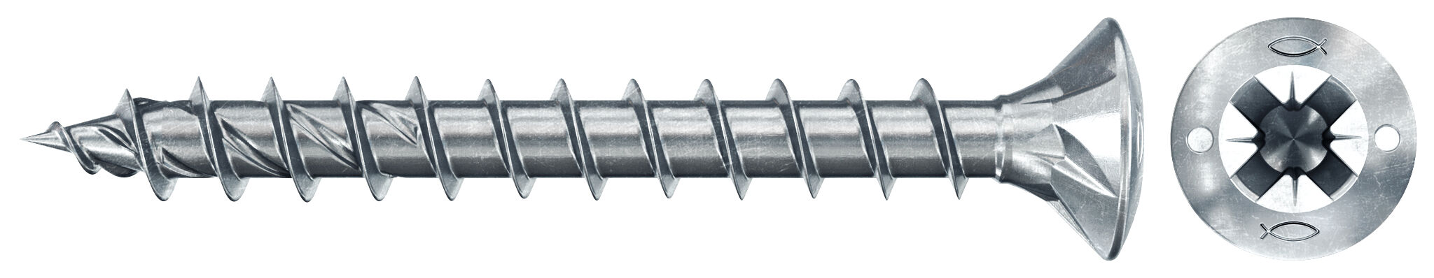 Obrázek výrobku: "fischer PowerFast FPF II RZF 4,0x40 BC 500 čočková hlava bílý zinek celý závit křížová drážka PZ"