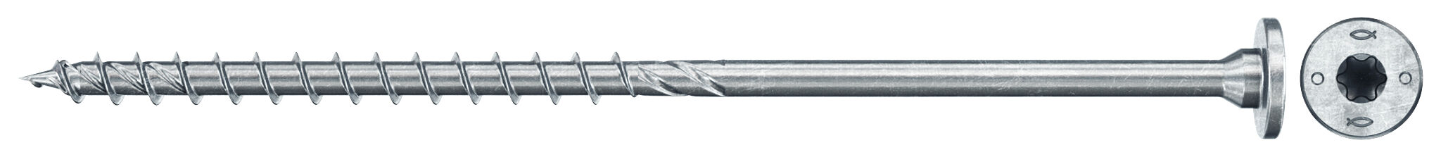 Product Picture: "fischer PowerFast FPF II STP 6.0 x 180 BC 100 stepcountersunkhead TX star recess partial thread blue zinc plated"