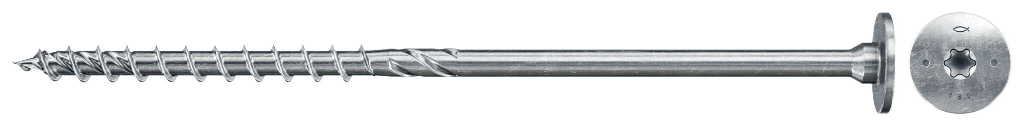 Product Picture: "fischer PowerFast FPF II STP 8.0 x 260 BC 50 step countersunk head TX star recess partial thread blue zinc plated"