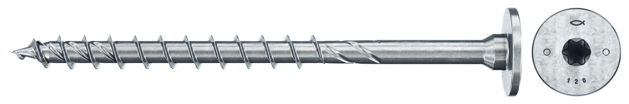 Produktbild: "fischer PowerFast FPF II STP 8,0 x 100 BC 50 Stufensenkkopf mit Innenstern TX Teilgewinde galvanisch verzinkt blau passiviert"