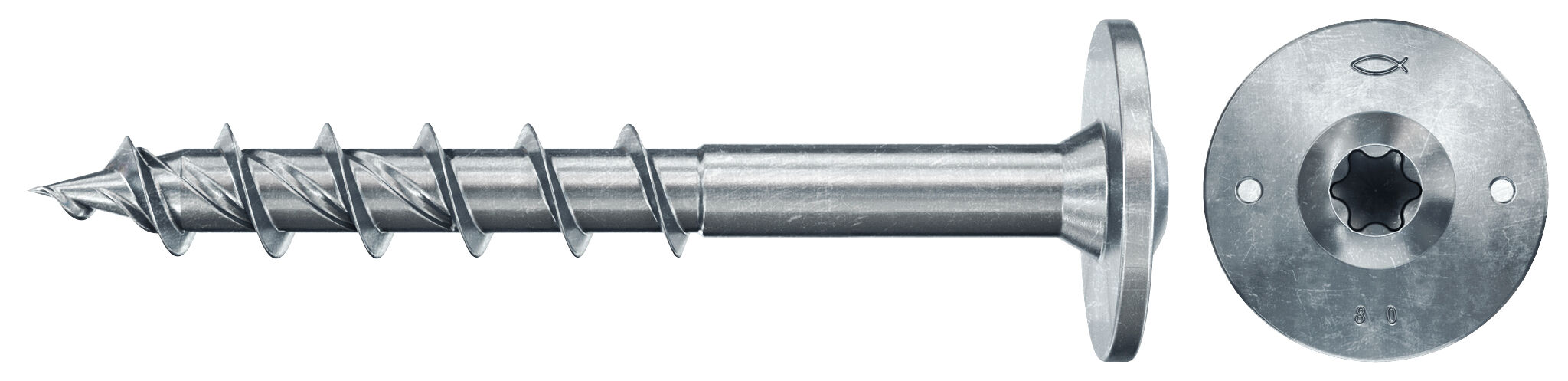 Produktbild: "fischer PowerFast FPF II WTP 10,0 x 80 BC 50 Tellerkopf mit Innenstern TX Teilgewinde galvanisch verzinkt blau passiviert"