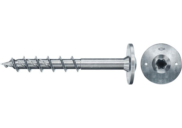 Produktbild: "fischer Holzbauschraube PowerFast FPF II WTP 10,0 x 80 BC 50, Tellerkopf, TX Antrieb, Teilgewinde, blau passiviert, galvanisch verzinkt, 50 Stück"