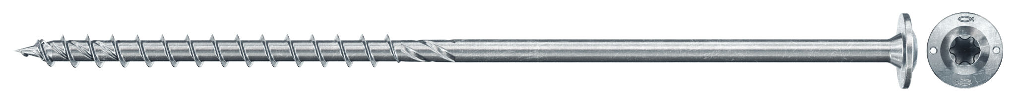 Product Picture: "fischer PowerFast FPF II WTP 6.0 x 300 BC 100 flangehead TX star recess partial thread blue zinc plated"